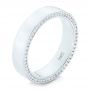 18k White Gold 18k White Gold Custom Diamond Men's Wedding Band - Three-Quarter View -  102766 - Thumbnail