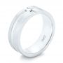 14k White Gold 14k White Gold Custom Diamond Men's Wedding Band - Three-Quarter View -  102948 - Thumbnail