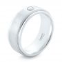 18k White Gold 18k White Gold Custom Diamond Men's Wedding Band - Three-Quarter View -  102976 - Thumbnail