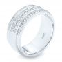 14k White Gold Custom Diamond Men's Wedding Band - Three-Quarter View -  103133 - Thumbnail