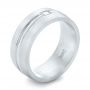 14k White Gold Custom Diamond Men's Wedding Band - Three-Quarter View -  103220 - Thumbnail