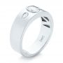 18k White Gold 18k White Gold Custom Diamond Men's Wedding Band - Three-Quarter View -  103840 - Thumbnail