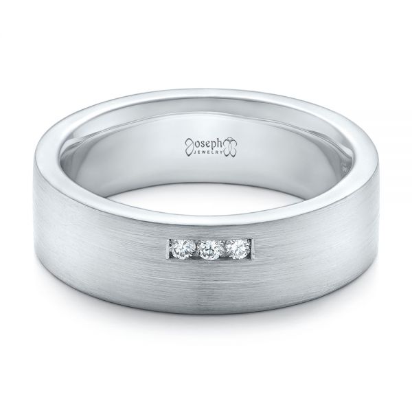  Platinum Platinum Custom Diamond Men's Wedding Band - Flat View -  102281