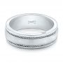  Platinum Custom Diamond Men's Wedding Band - Flat View -  102358 - Thumbnail