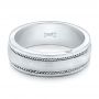 14k White Gold 14k White Gold Custom Diamond Men's Wedding Band - Flat View -  102358 - Thumbnail