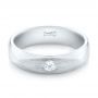 18k White Gold Custom Diamond Men's Wedding Band - Flat View -  102922 - Thumbnail