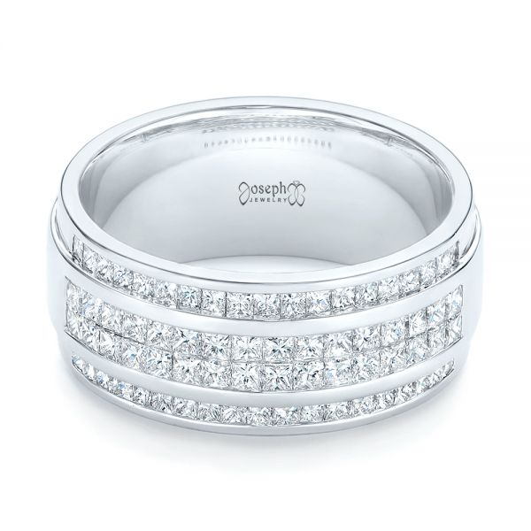  Platinum Platinum Custom Diamond Men's Wedding Band - Flat View -  103133