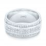 14k White Gold Custom Diamond Men's Wedding Band - Flat View -  103133 - Thumbnail