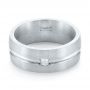 14k White Gold Custom Diamond Men's Wedding Band - Flat View -  103220 - Thumbnail