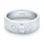 14k White Gold Custom Diamond Men's Wedding Band - Flat View -  103840 - Thumbnail