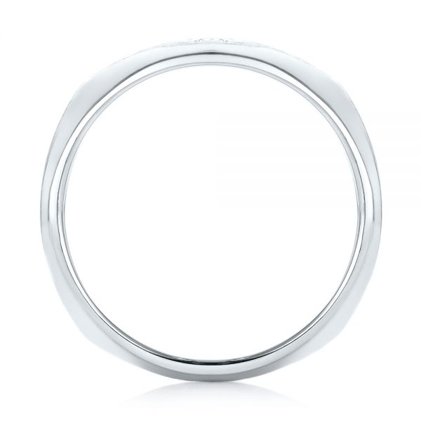 18k White Gold Custom Diamond Men's Wedding Band - Front View -  102922