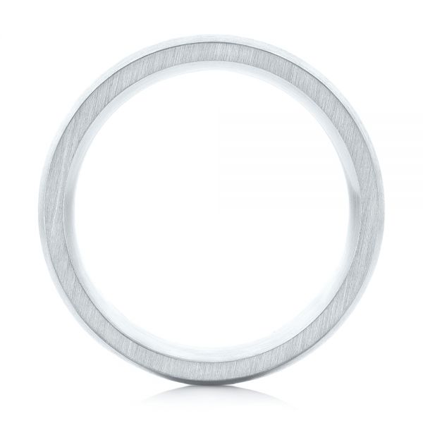 14k White Gold Custom Diamond Men's Wedding Band - Front View - 103220