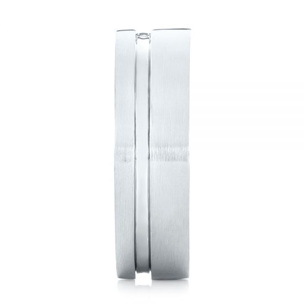 Platinum Custom Diamond Men's Wedding Band - Side View - 102948