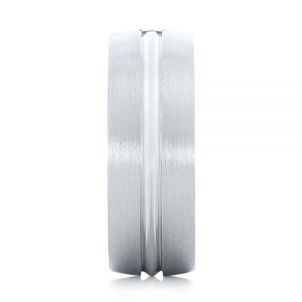14k White Gold Custom Diamond Men's Wedding Band - Side View - 103220