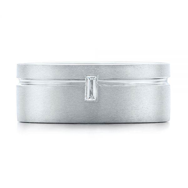  Platinum Custom Diamond Men's Wedding Band - Top View -  102188