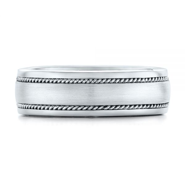  Platinum Custom Diamond Men's Wedding Band - Top View -  102358