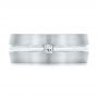14k White Gold Custom Diamond Men's Wedding Band - Top View -  103220 - Thumbnail