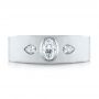 14k White Gold Custom Diamond Men's Wedding Band - Top View -  103840 - Thumbnail