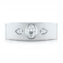 18k White Gold 18k White Gold Custom Diamond Men's Wedding Band - Top View -  103840 - Thumbnail