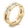 18k Yellow Gold 18k Yellow Gold Custom Diamond Men's Wedding Band - Three-Quarter View -  102208 - Thumbnail