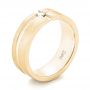 18k Yellow Gold 18k Yellow Gold Custom Diamond Men's Wedding Band - Three-Quarter View -  102948 - Thumbnail