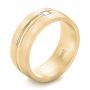 14k Yellow Gold 14k Yellow Gold Custom Diamond Men's Wedding Band - Three-Quarter View -  103220 - Thumbnail