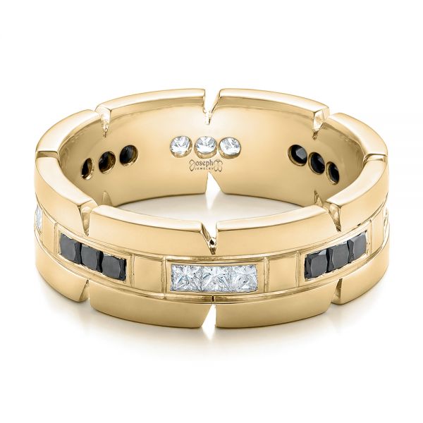 18k Yellow Gold 18k Yellow Gold Custom Diamond Men's Wedding Band - Flat View - 102208