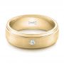 14k Yellow Gold 14k Yellow Gold Custom Diamond Men's Wedding Band - Flat View -  102236 - Thumbnail