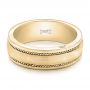 18k Yellow Gold 18k Yellow Gold Custom Diamond Men's Wedding Band - Flat View -  102358 - Thumbnail