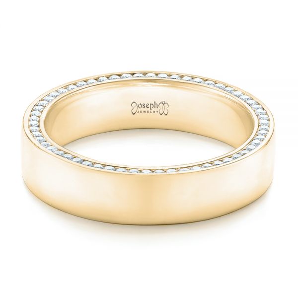 14k Yellow Gold 14k Yellow Gold Custom Diamond Men's Wedding Band - Flat View - 102766