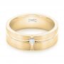 14k Yellow Gold 14k Yellow Gold Custom Diamond Men's Wedding Band - Flat View -  102948 - Thumbnail