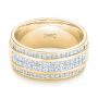 18k Yellow Gold 18k Yellow Gold Custom Diamond Men's Wedding Band - Flat View -  103133 - Thumbnail