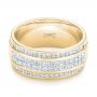 18k Yellow Gold 18k Yellow Gold Custom Diamond Men's Wedding Band - Flat View -  103133 - Thumbnail