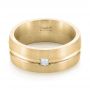 18k Yellow Gold 18k Yellow Gold Custom Diamond Men's Wedding Band - Flat View -  103220 - Thumbnail