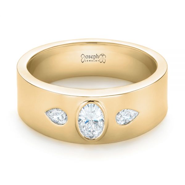14k Yellow Gold 14k Yellow Gold Custom Diamond Men's Wedding Band - Flat View - 103840