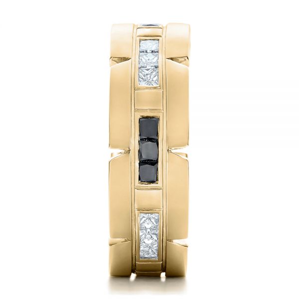 18k Yellow Gold 18k Yellow Gold Custom Diamond Men's Wedding Band - Side View - 102208