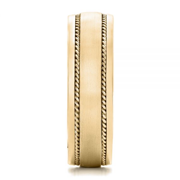 14k Yellow Gold 14k Yellow Gold Custom Diamond Men's Wedding Band - Side View -  102358