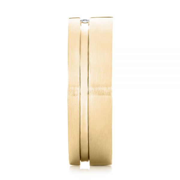 18k Yellow Gold 18k Yellow Gold Custom Diamond Men's Wedding Band - Side View - 102948