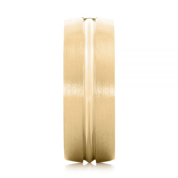 14k Yellow Gold 14k Yellow Gold Custom Diamond Men's Wedding Band - Side View - 103220