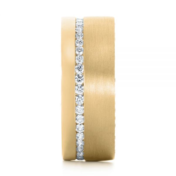14k Yellow Gold 14k Yellow Gold Custom Diamond Men's Wedding Band - Side View - 103514