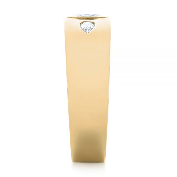 14k Yellow Gold 14k Yellow Gold Custom Diamond Men's Wedding Band - Side View - 103840