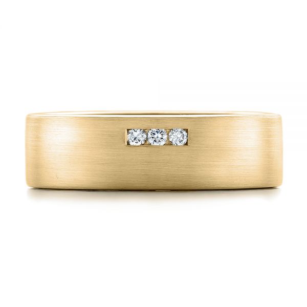 18k Yellow Gold 18k Yellow Gold Custom Diamond Men's Wedding Band - Top View - 102281