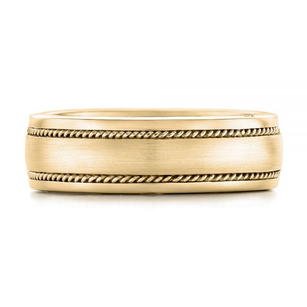 18k Yellow Gold 18k Yellow Gold Custom Diamond Men's Wedding Band - Top View - 102358