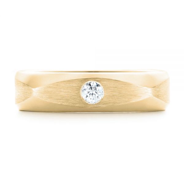 14k Yellow Gold 14k Yellow Gold Custom Diamond Men's Wedding Band - Top View - 102922