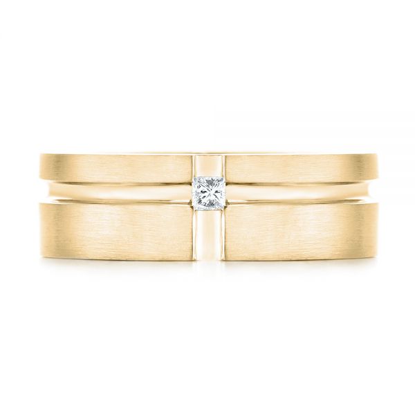 18k Yellow Gold 18k Yellow Gold Custom Diamond Men's Wedding Band - Top View -  102948