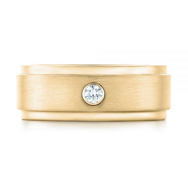 18k Yellow Gold 18k Yellow Gold Custom Diamond Men's Wedding Band - Top View -  102976