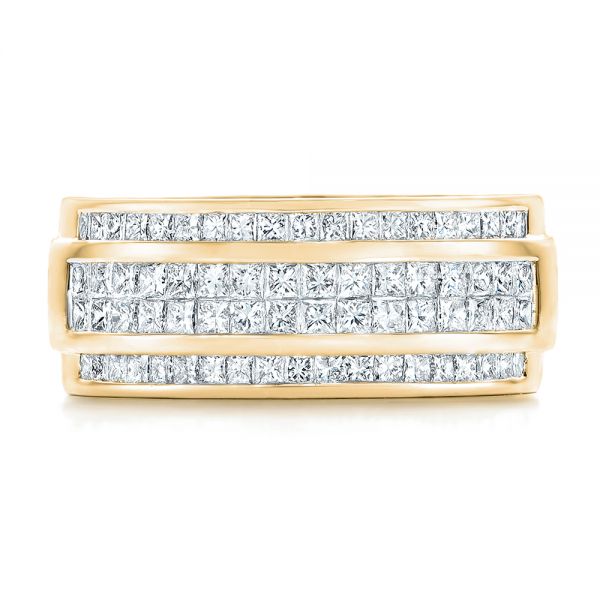 18k Yellow Gold 18k Yellow Gold Custom Diamond Men's Wedding Band - Top View - 103133