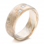 Custom Diamond Mokume Men's Wedding Band - Three-Quarter View -  102167 - Thumbnail