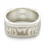 Custom Diamond Mokume Men's Wedding Band - Flat View -  103359 - Thumbnail