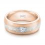 14k Rose Gold And 14K Gold 14k Rose Gold And 14K Gold Custom Diamond Mokume Wedding Band - Flat View -  102201 - Thumbnail